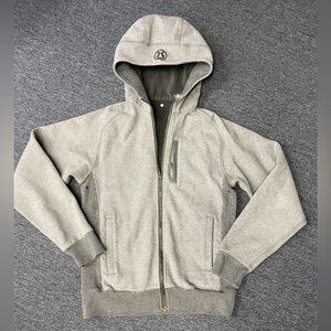 Lululemon Scuba full zip hoodie Heather gray heavy hooded jacket thumb holes sma